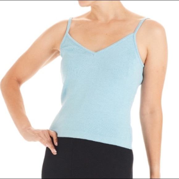 •ST. JOHN Evening• Tiffany Blue Knit Santana Tank - Picture 1 of 8